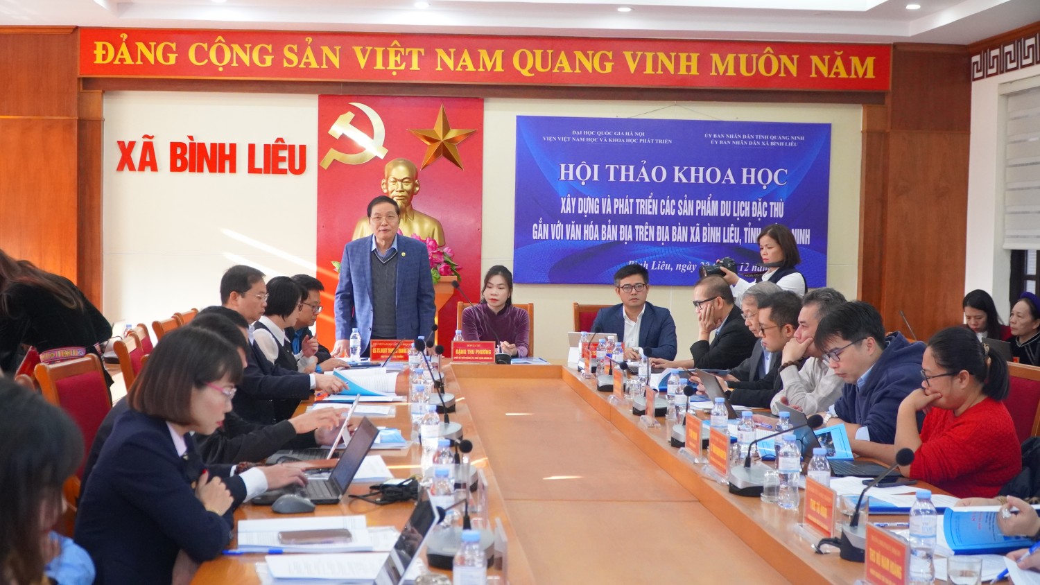 Viện VNH&KHPT phối hợp với Uỷ ban nhân dân xã Bình Liêu tổ chức hội thảo “Xây dựng và phát triển các sản phẩm du lịch đặc thù gắn với văn hoá bản địa trên địa bàn xã Bình Liêu”.